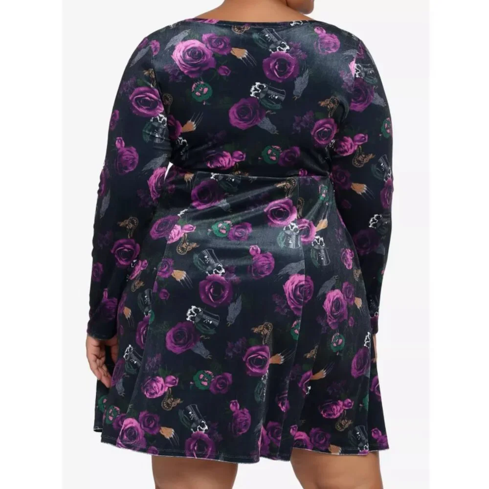 Hot Topic Disney Villains Floral Icons Dress 3X